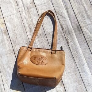 Columbian camel weathered leather mini bucket